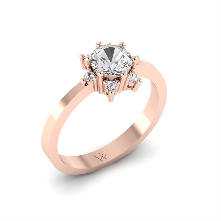 Bagues Floréa Argent Plaqué Or Rose Oxyde de zirconium 0.85 ct