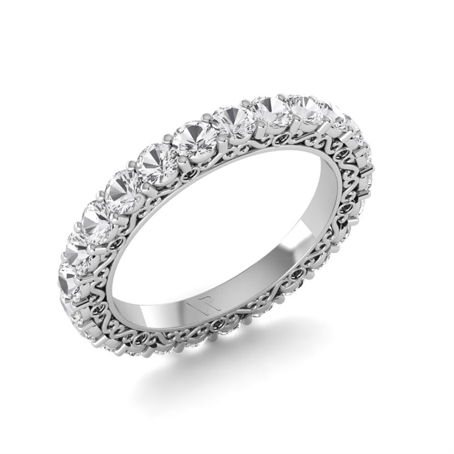 Bagues Infinity Argent Rhodié Blanc Oxyde de zirconium 2.5 ct