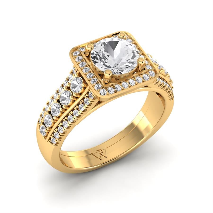Bagues Majesté Argent Plaqué Or Jaune Oxyde de zirconium 1 ct