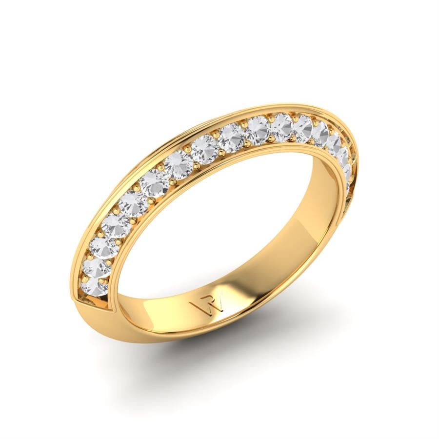 Bagues Majestic Argent Plaqué Or Jaune Oxyde de zirconium 1 ct
