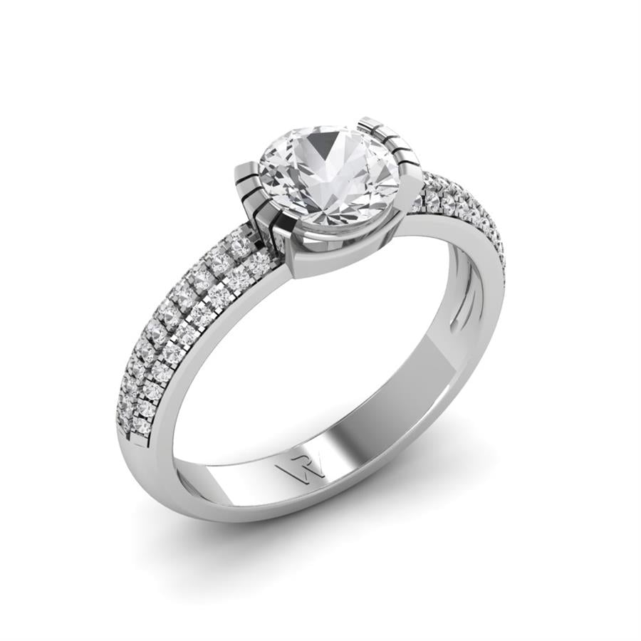 Bagues Nuance Argent Rhodié Blanc Diamant 1 ct