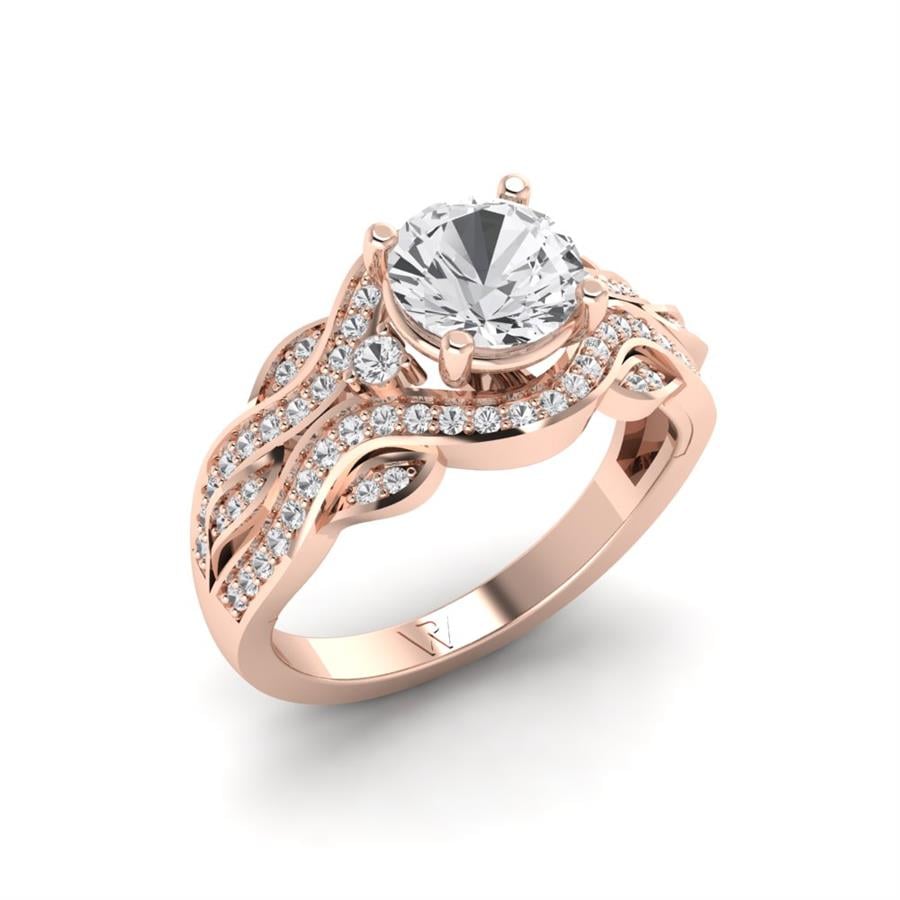 Bagues Ondine Argent Plaqué Or Rose Oxyde de zirconium 1,32 ct