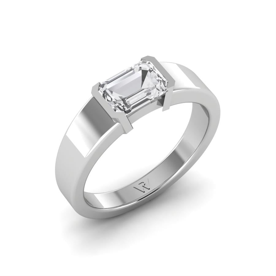 Bagues Rosaline Argent Rhodié Blanc Diamant 1.2 ct