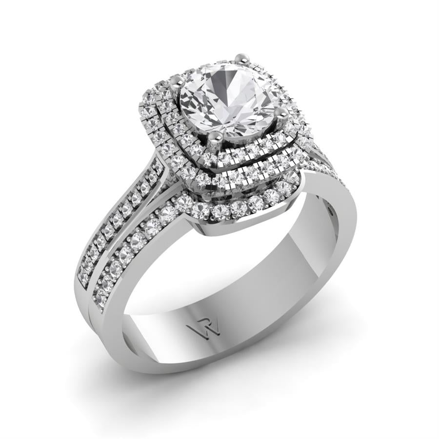 Bagues Splendeur Or Blanc Oxyde de zirconium 1.5 ct