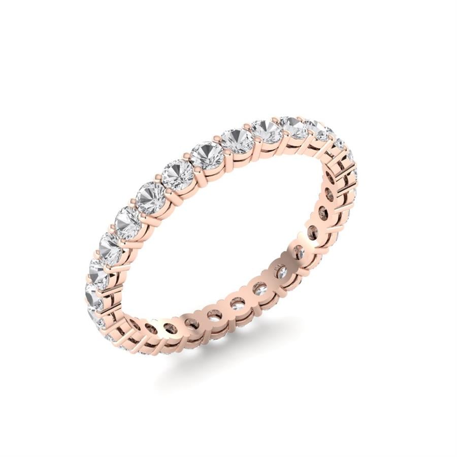 Bagues Toujours Argent Plaqué Or Rose Diamant 1.15 ct