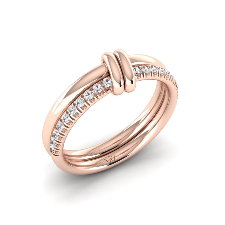 Bagues Uni Or Rose Diamant 0.20 ct