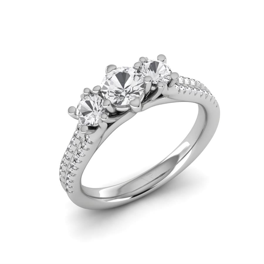 Solitaires Amarante Or Blanc Oxyde de zirconium 1 ct