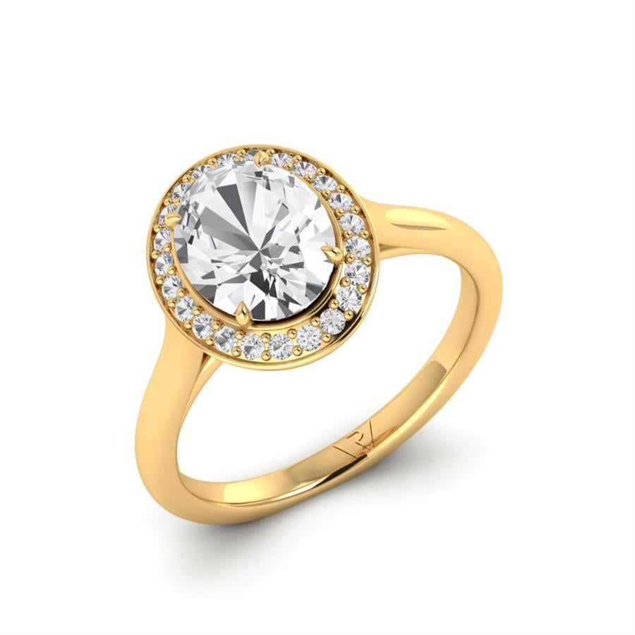 Solitaires Eirys Argent Plaqué Or Jaune Oxyde de zirconium 2.15 ct