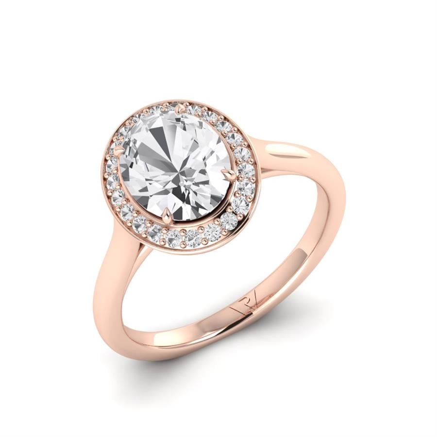 Solitaires Eirys Argent Plaqué Or Rose Diamant 2.15 ct