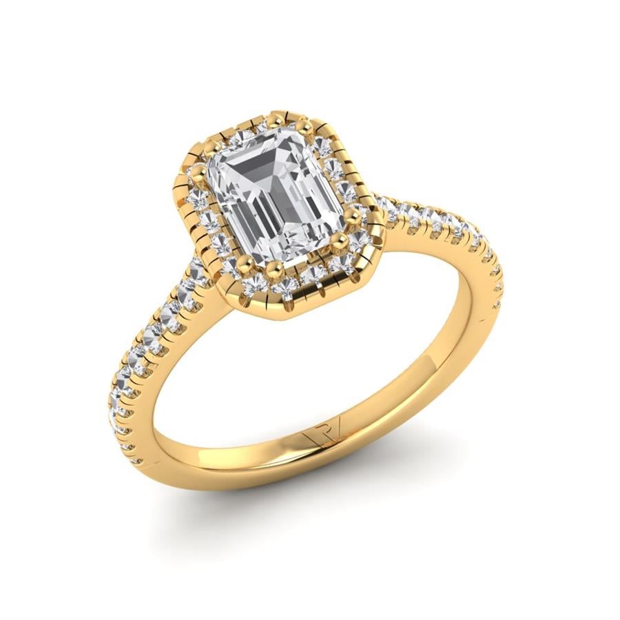 Solitaires Elixir Argent Plaqué Or Jaune Oxyde de zirconium 1.60 ct