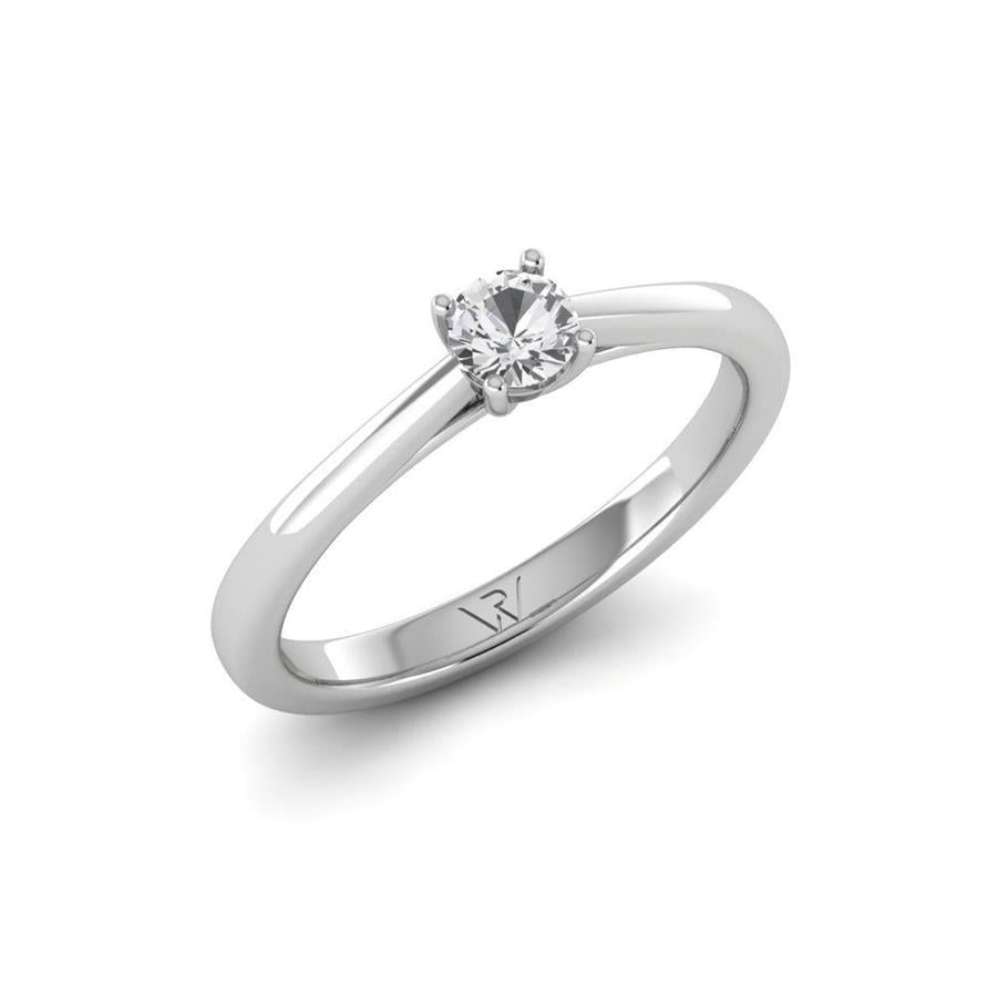 Solitaires Magnifique Or Blanc Argent Diamant 0.20 ct