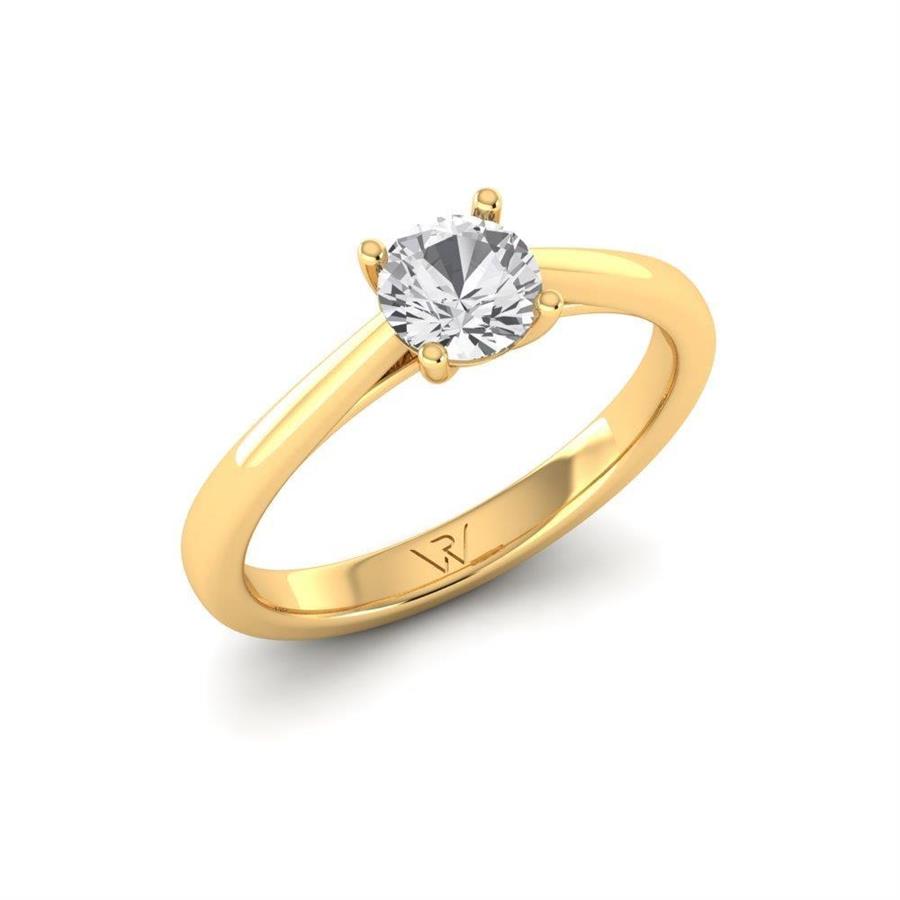 Solitaires Magnifique Or Jaune Argent Diamant 0.60 ct