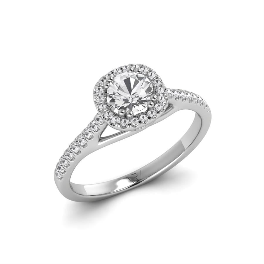 Solitaires Miroir Or Blanc Oxyde de zirconium 0.67 ct