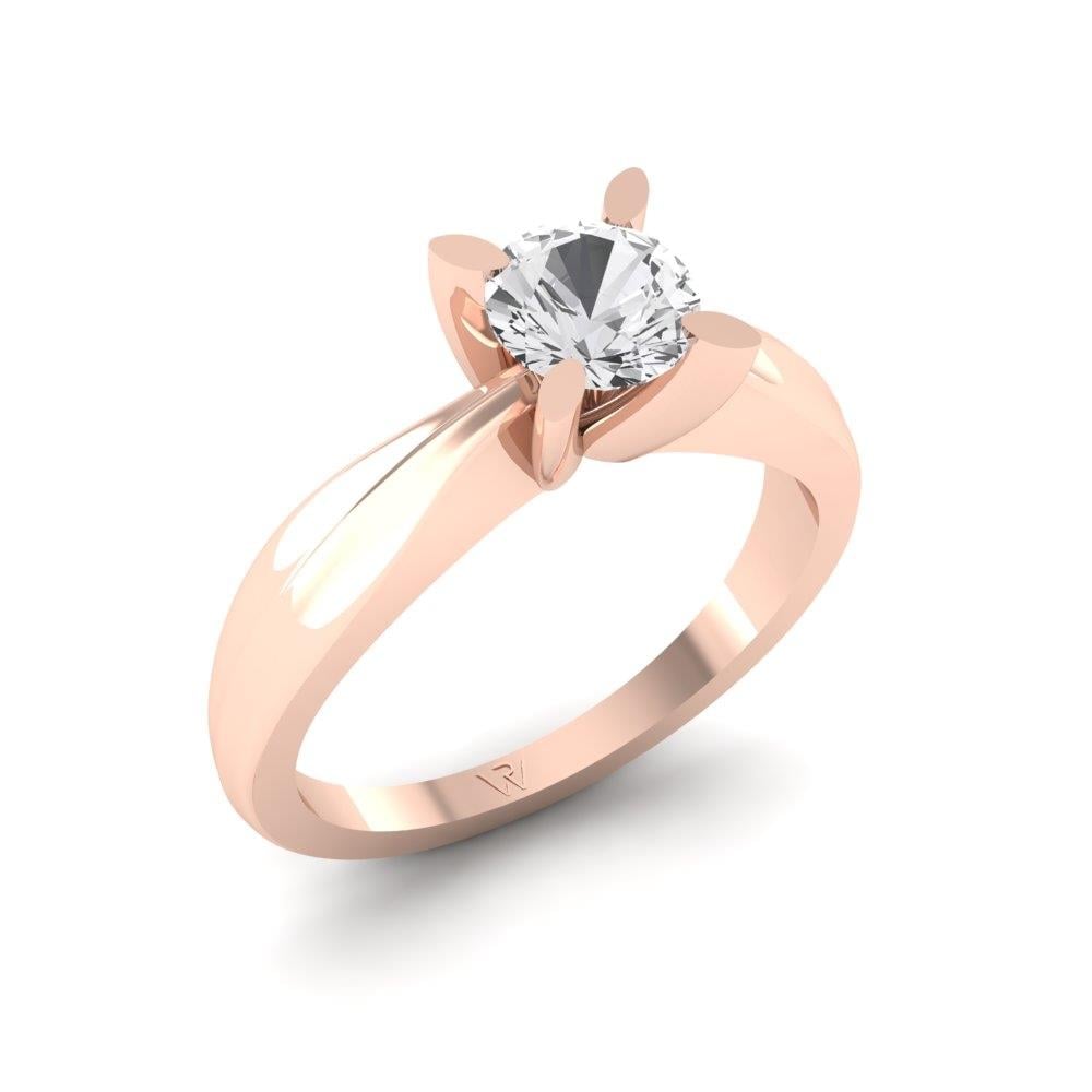 Solitaires Pétale Or Rose Diamant 0.70 ct