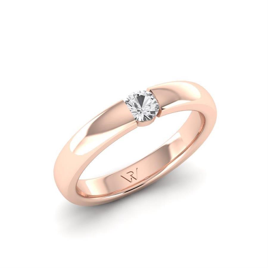 Solitaires Pureté Or Rose Argent Diamant 0.20 ct