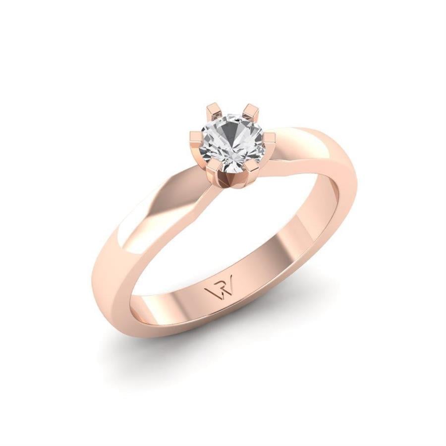 Solitaires Sublime Or Rose Argent Diamant 0.33 ct