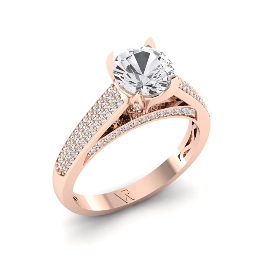 Soltaires Rosa Or Rose Oxyde de zirconium 1 ct