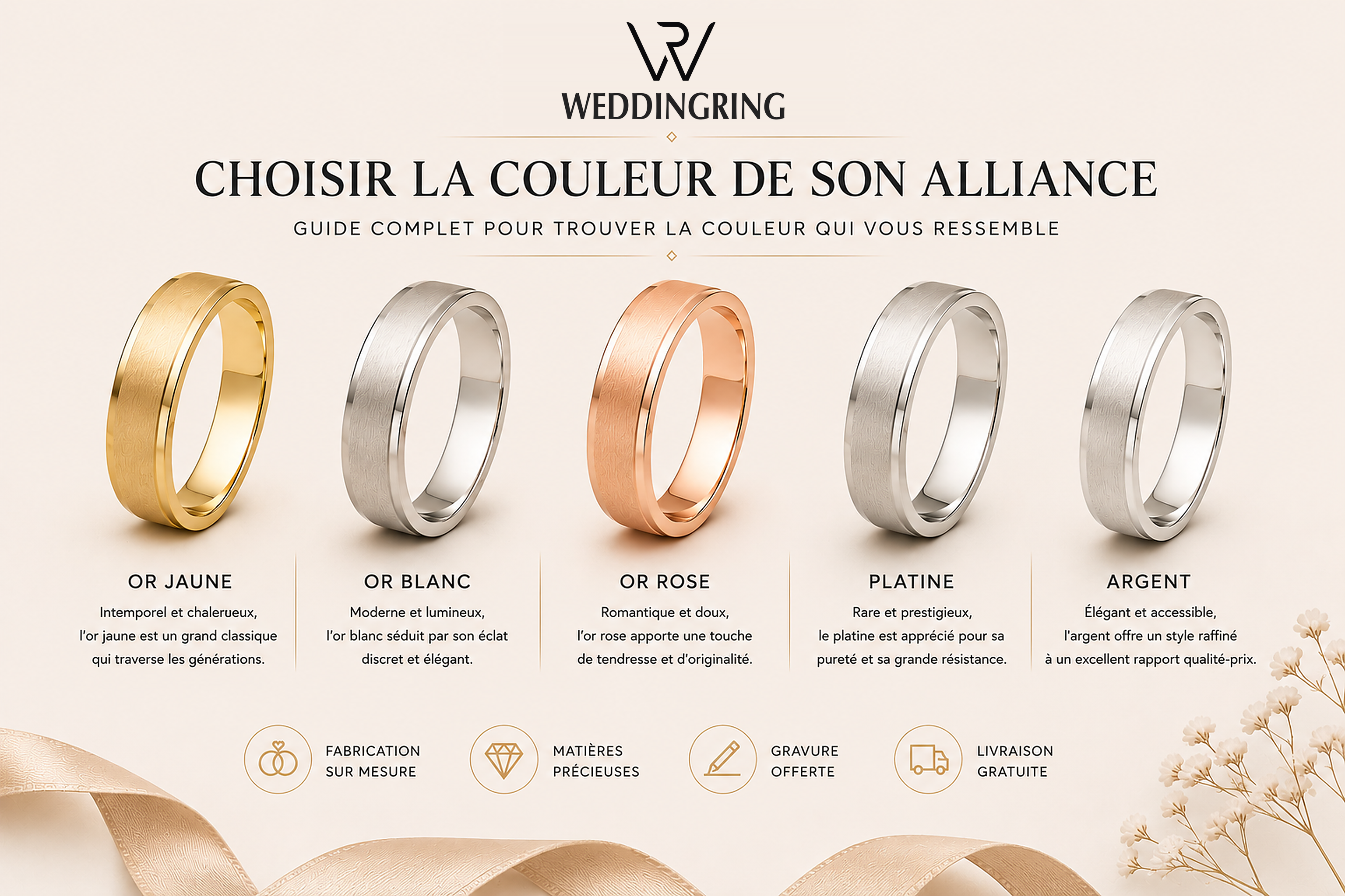 Choisir la couleur - Alliances et Bagues