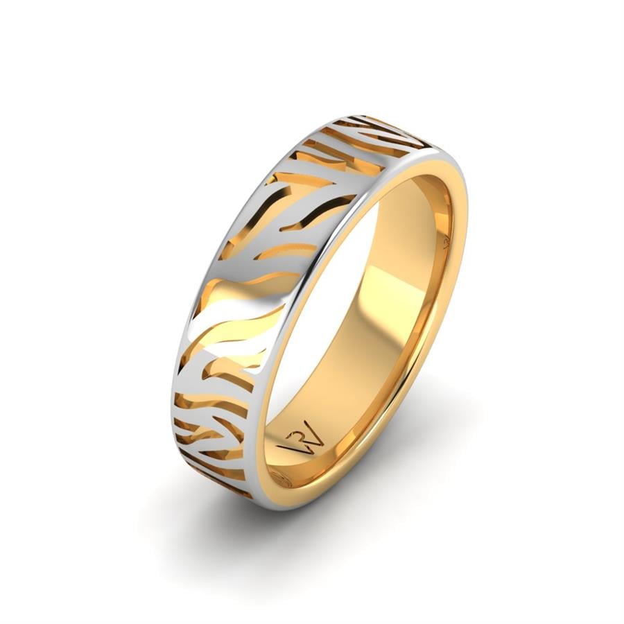 Alliances avec pierres femme Alluring Fancy Or Jaune Et Blanc