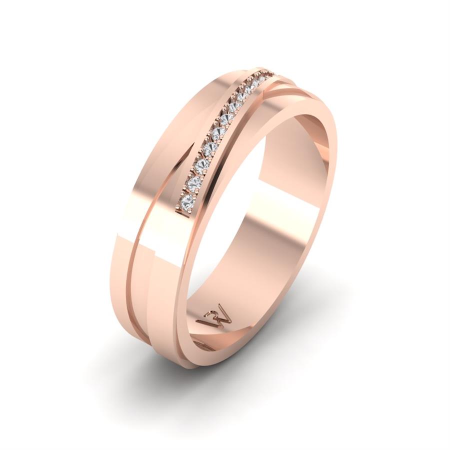 Alliances Avec Pierres Femme Amity Or Rose