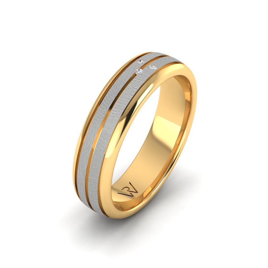 Alliances avec pierres femme Celtic Sign Or Blanc Et Jaune