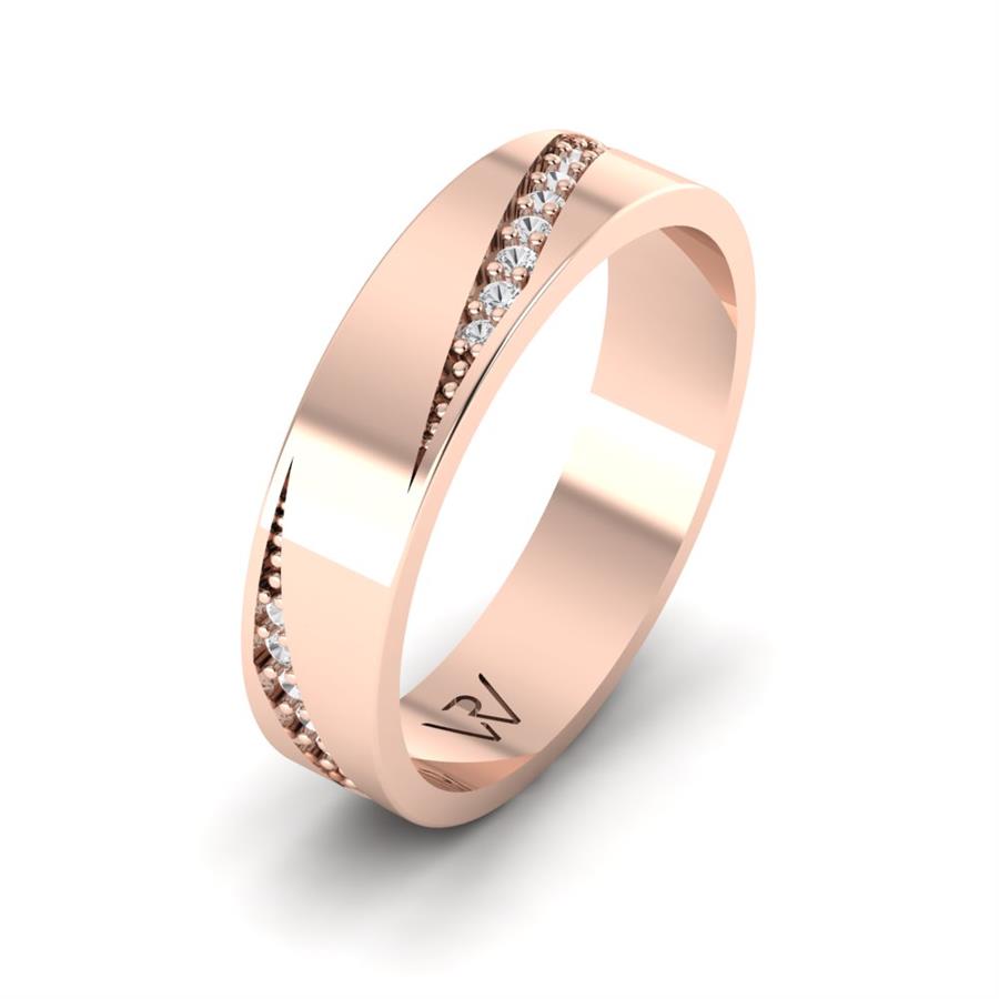 Alliances Avec Pierres Femme Devotion Or Rose
