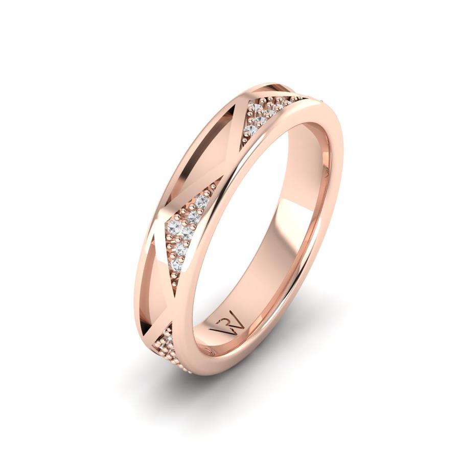 Alliances Avec Pierres Femme ÉMeraude Or Rose