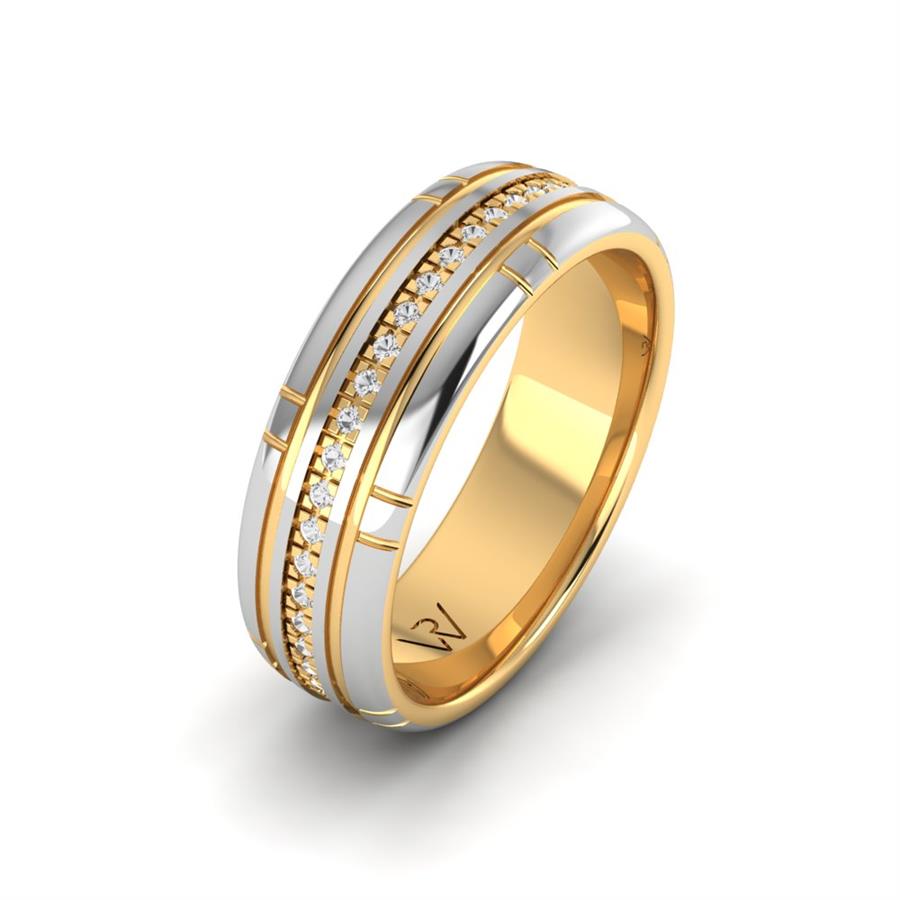 Alliances avec pierres femme Noble Paradise Or Blanc Et Jaune