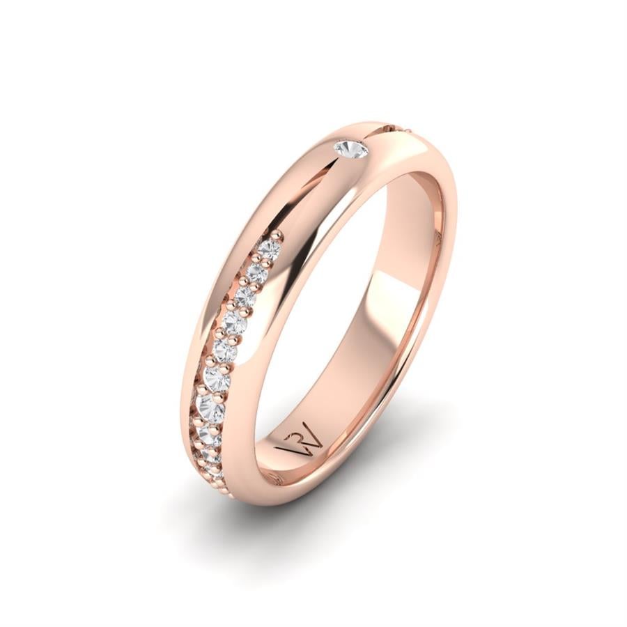 Alliances Avec Pierres Femme Perle Or Rose