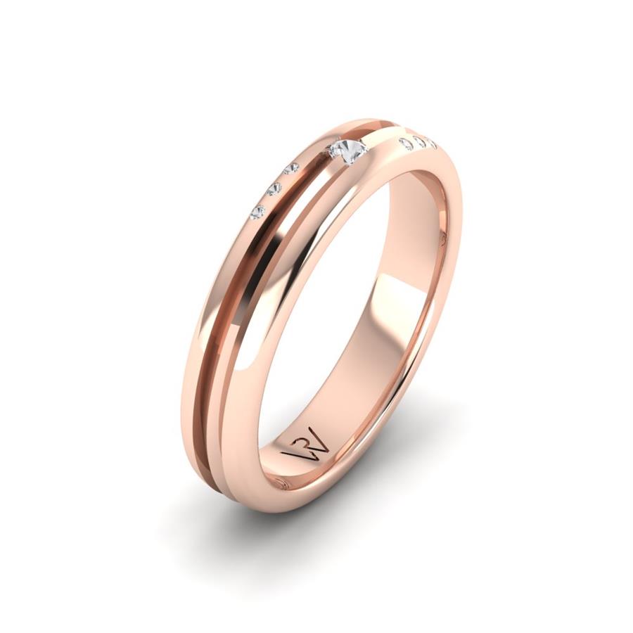 Alliances Avec Pierres Femme Soie Or Rose