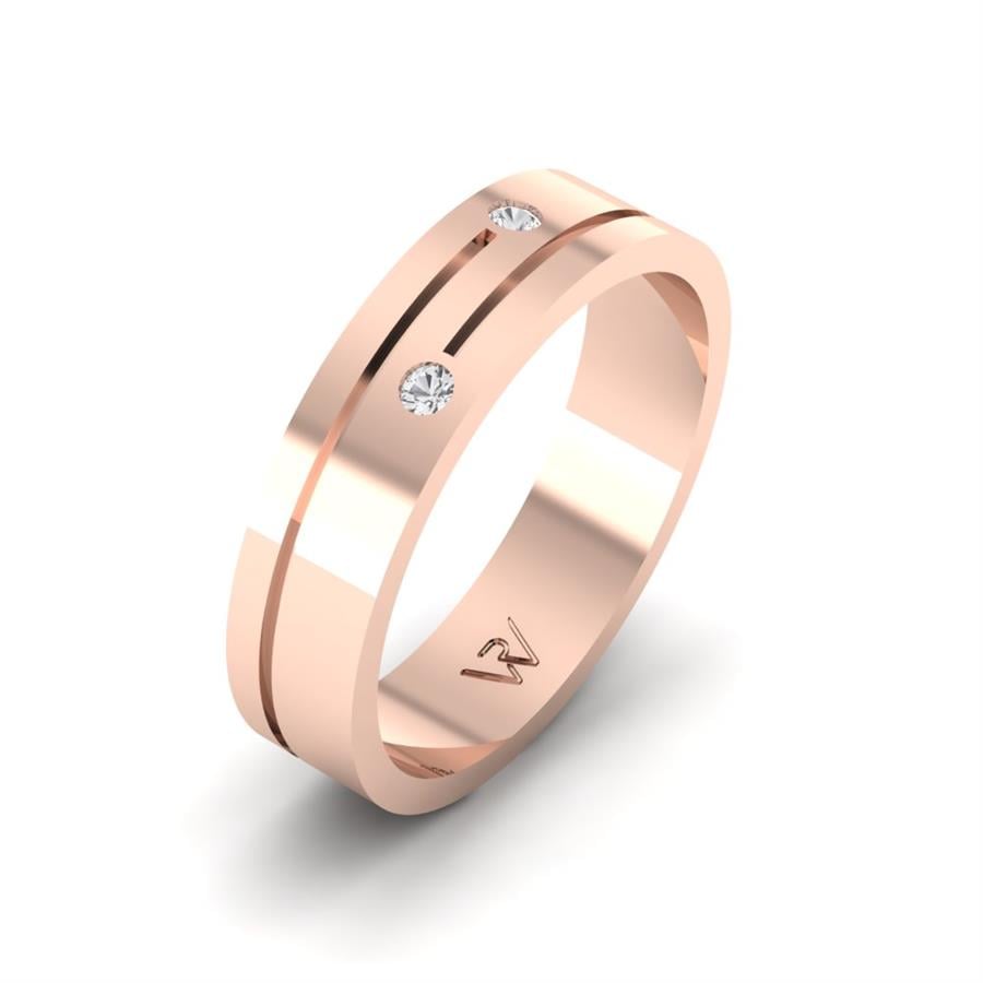 Wedding Rings With Stones Woman Tenderness Rose Gold