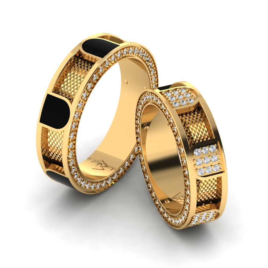 Alliances avec pierres Saint-Tropez Or Jaune couple Diamant 1.25 ct