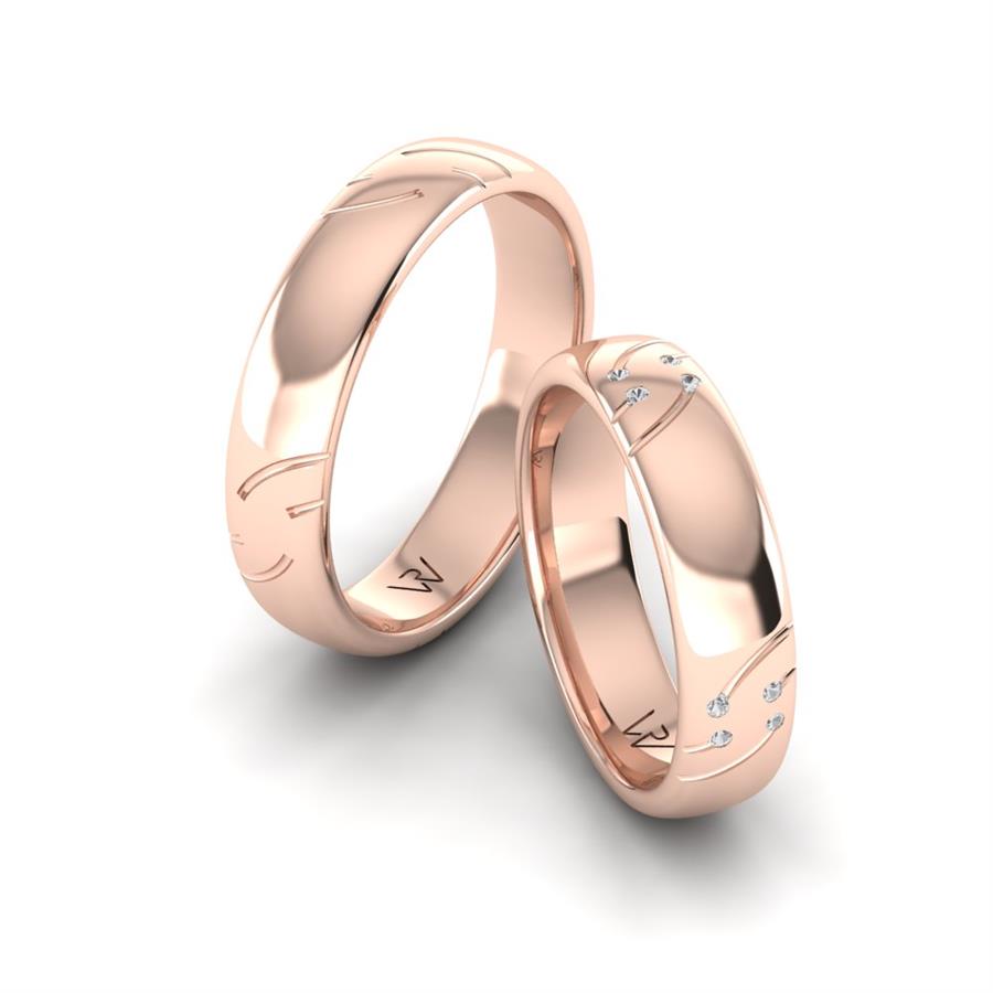 Alliances classiques Aliah Or Rose