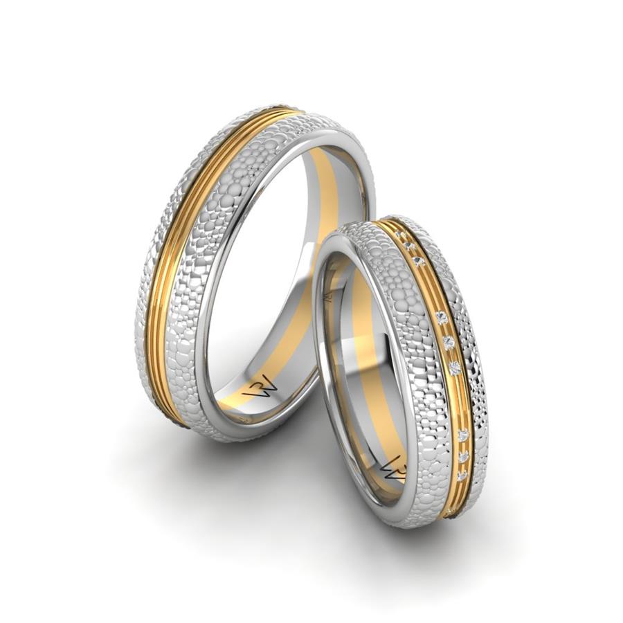 Alliances classiques Boa Or Blanc Et Jaune