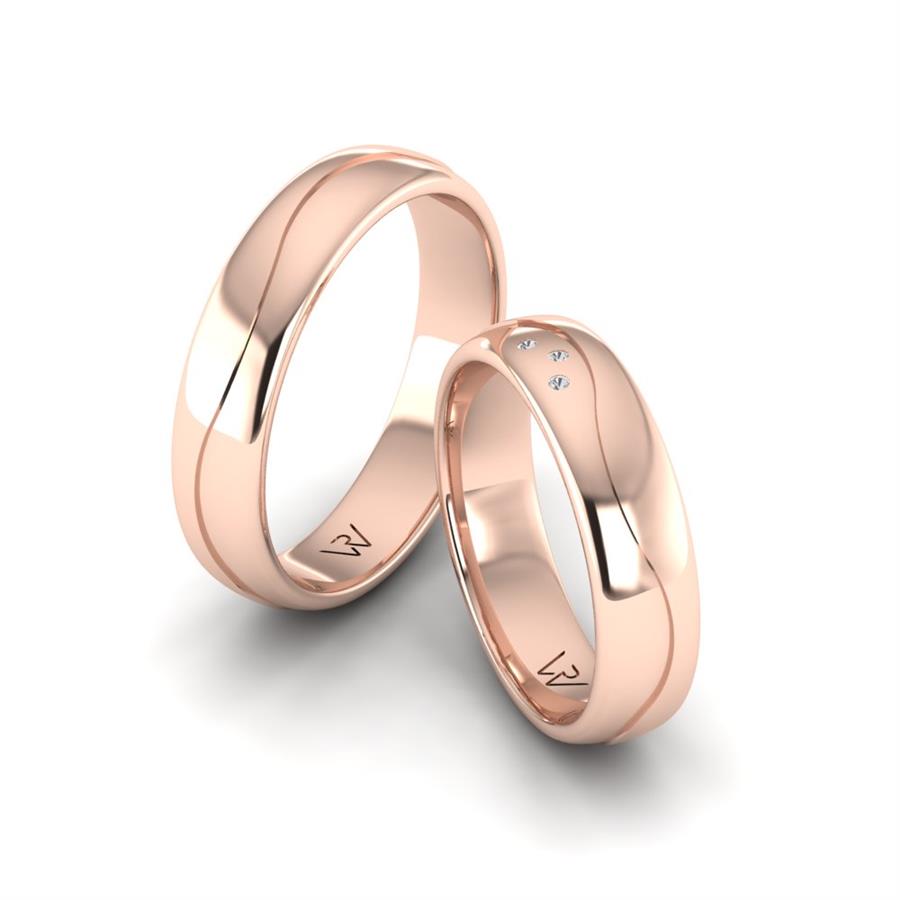 Alliances classiques Dazzling Molly Or Rose