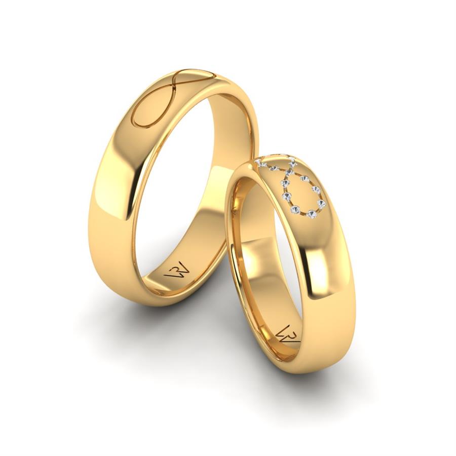 Alliances classiques Dynamic Fusion Or Jaune