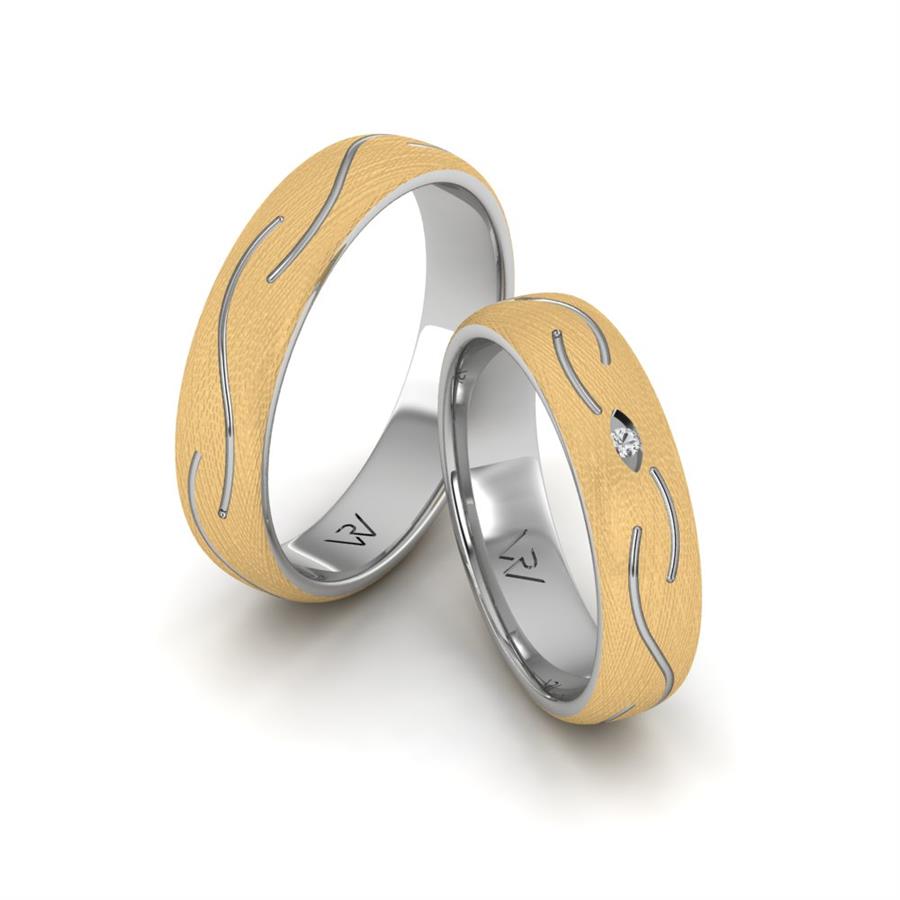 Alliances classiques Fire Or Blanc Et Jaune