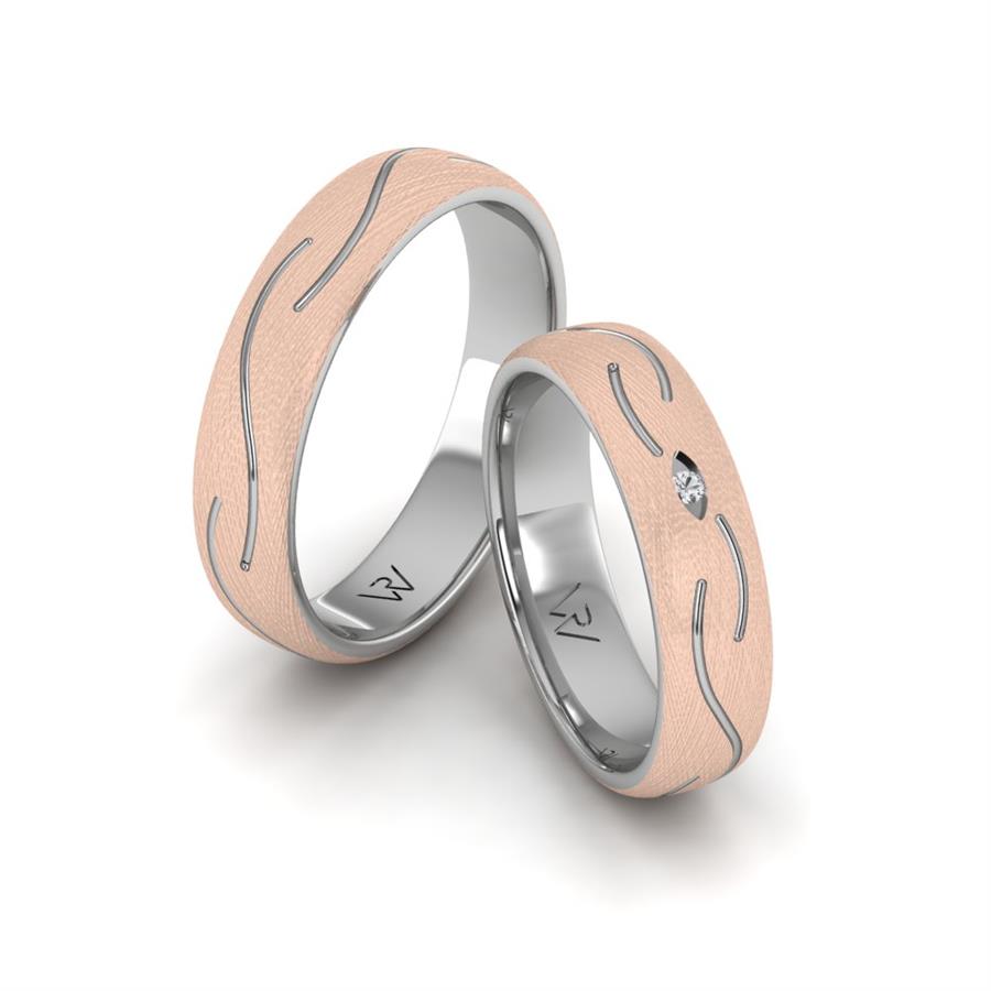 Alliances classiques Fire Or Blanc Et Rose