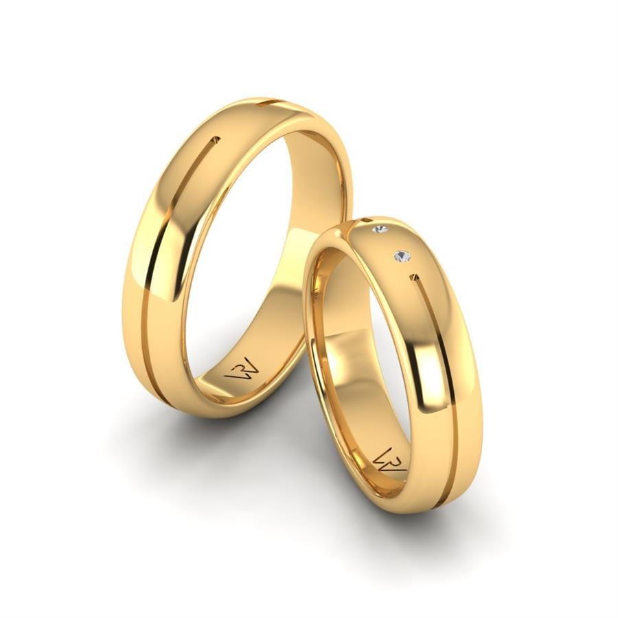 Alliances classiques Glamorous Romance Or Jaune