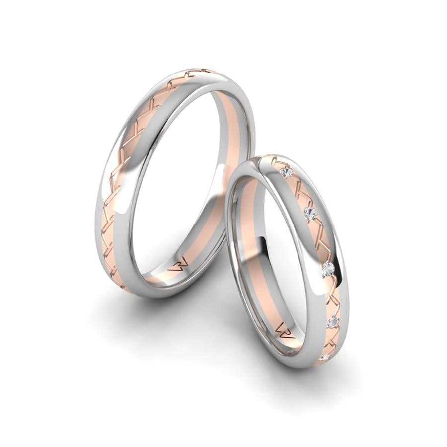 Alliances classiques Harmony Or Blanc Et Rose