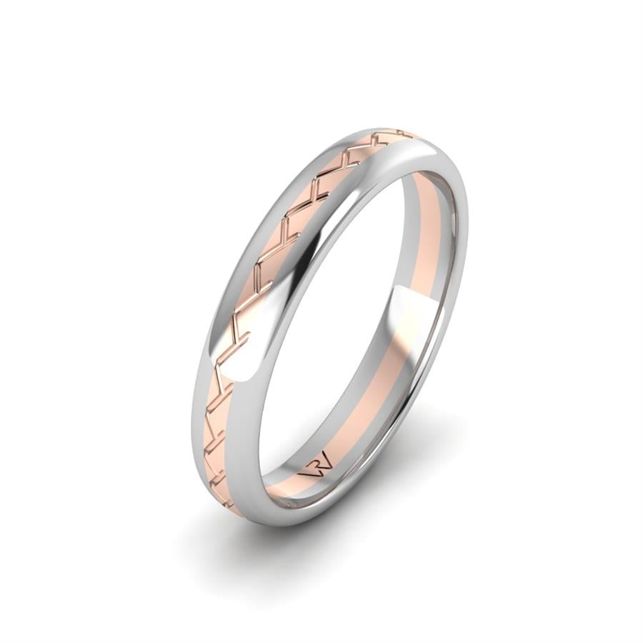 Alliances classiques homme Harmony Or Blanc Et Rose
