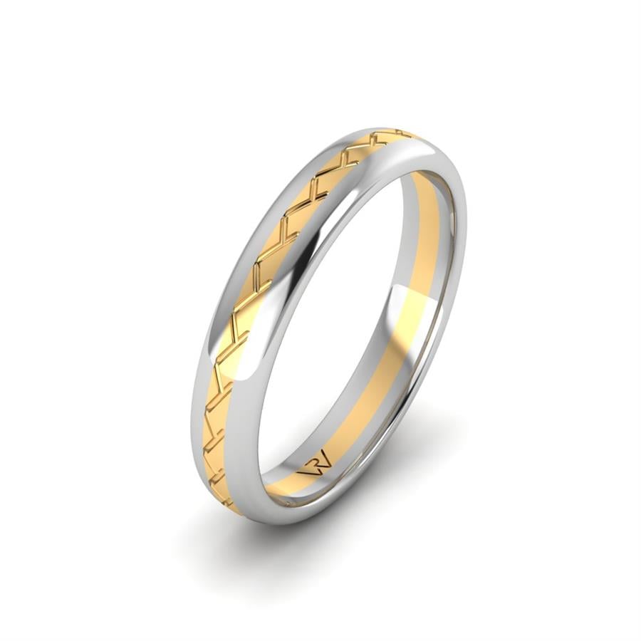 Alliances classiques homme Harmony Or Jaune Et Blanc