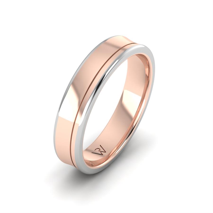 Alliances classiques homme Heavenly Gloss Or Rose Et Blanc