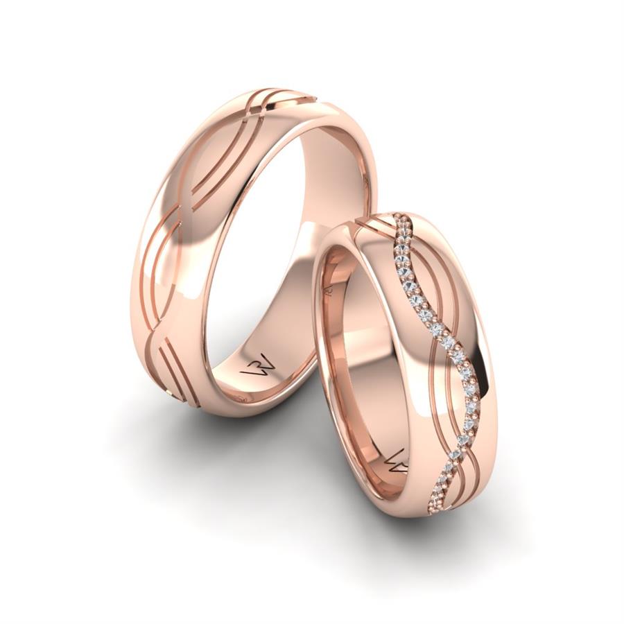 Alliances classiques Niko Or Rose