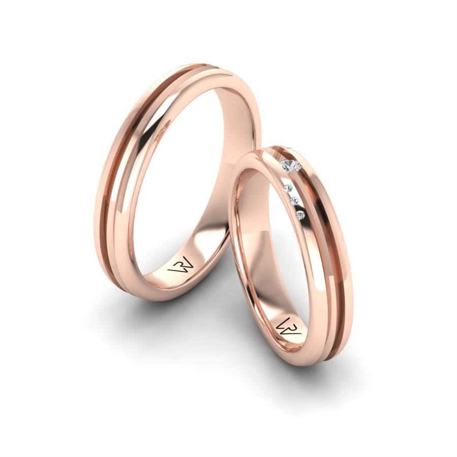 Alliances Classiques Soie Or Rose