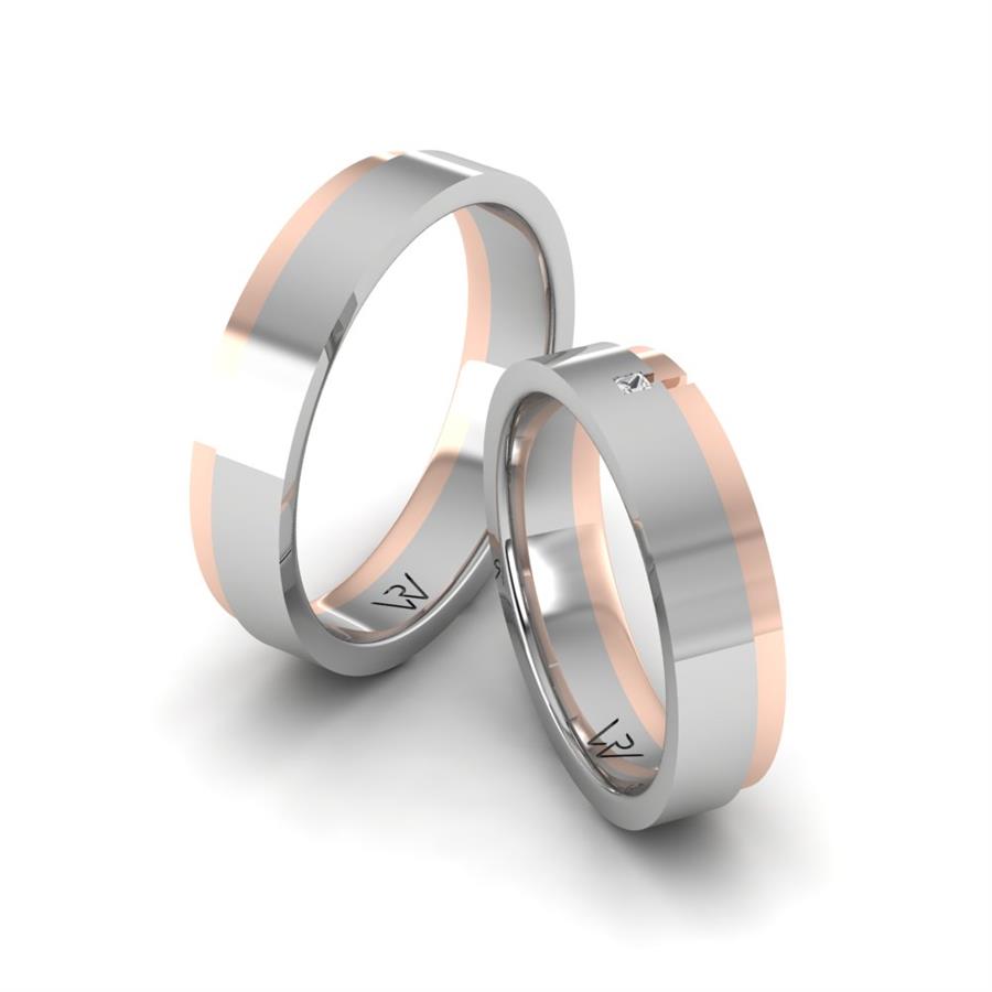 Alliances classiques Stirring Or Blanc Et Rose