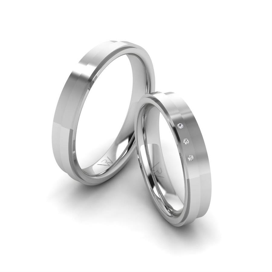 Alliances Couple en Platine Devotedream Cristal de Swarovski