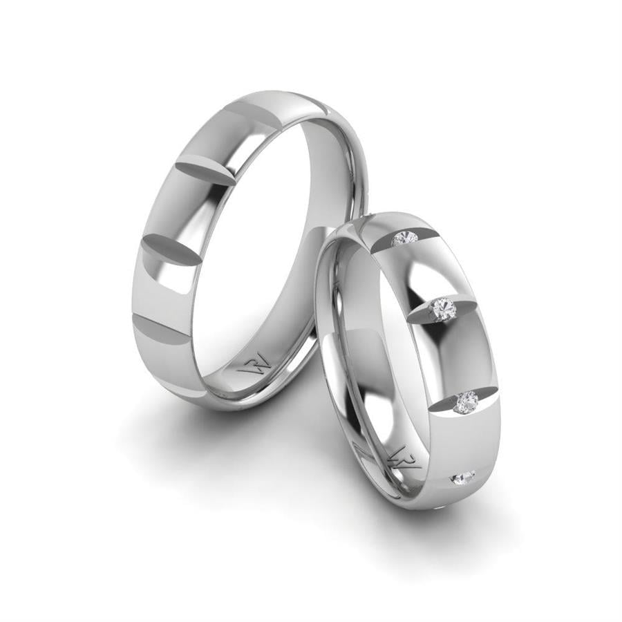 Alliances Couple en Platine DevotionShine Cristal de Swarovski