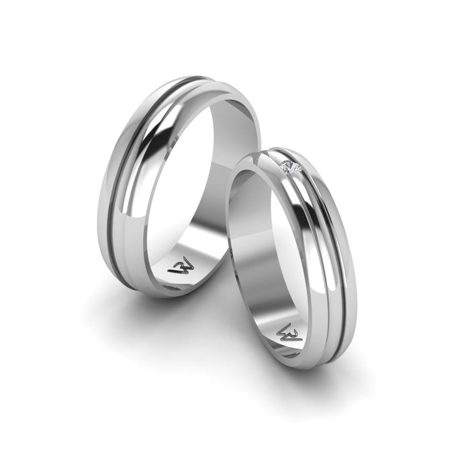 Alliances en argent couple Adulation Argent