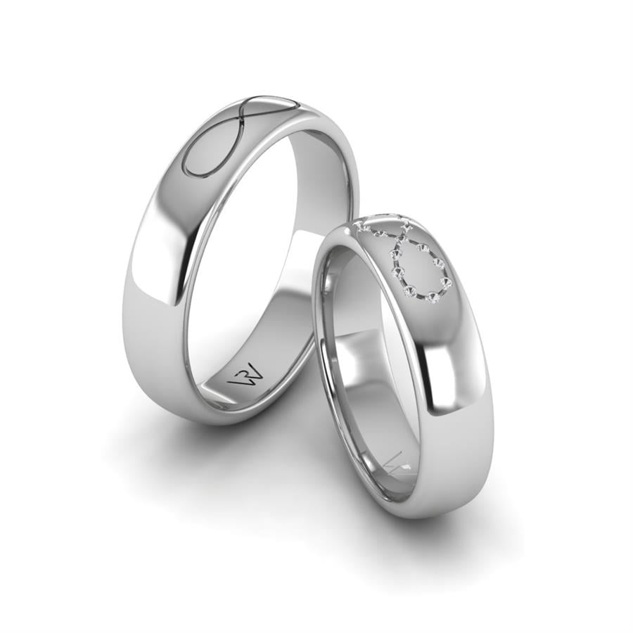 Alliances en argent couple Dynamic Fusion Argent